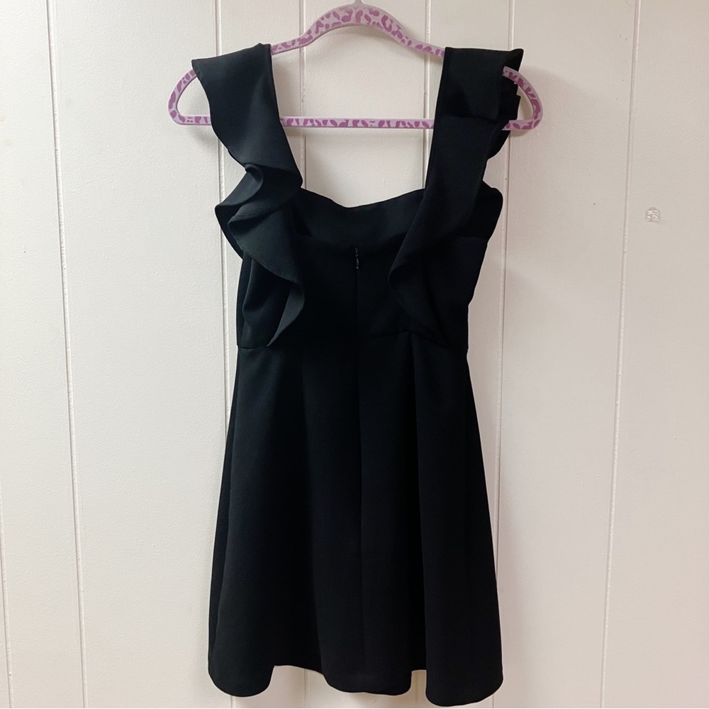 Little Black Dress Party BCBGeneration Mini Dress Ruffle Straps SZ 0 Cocktail